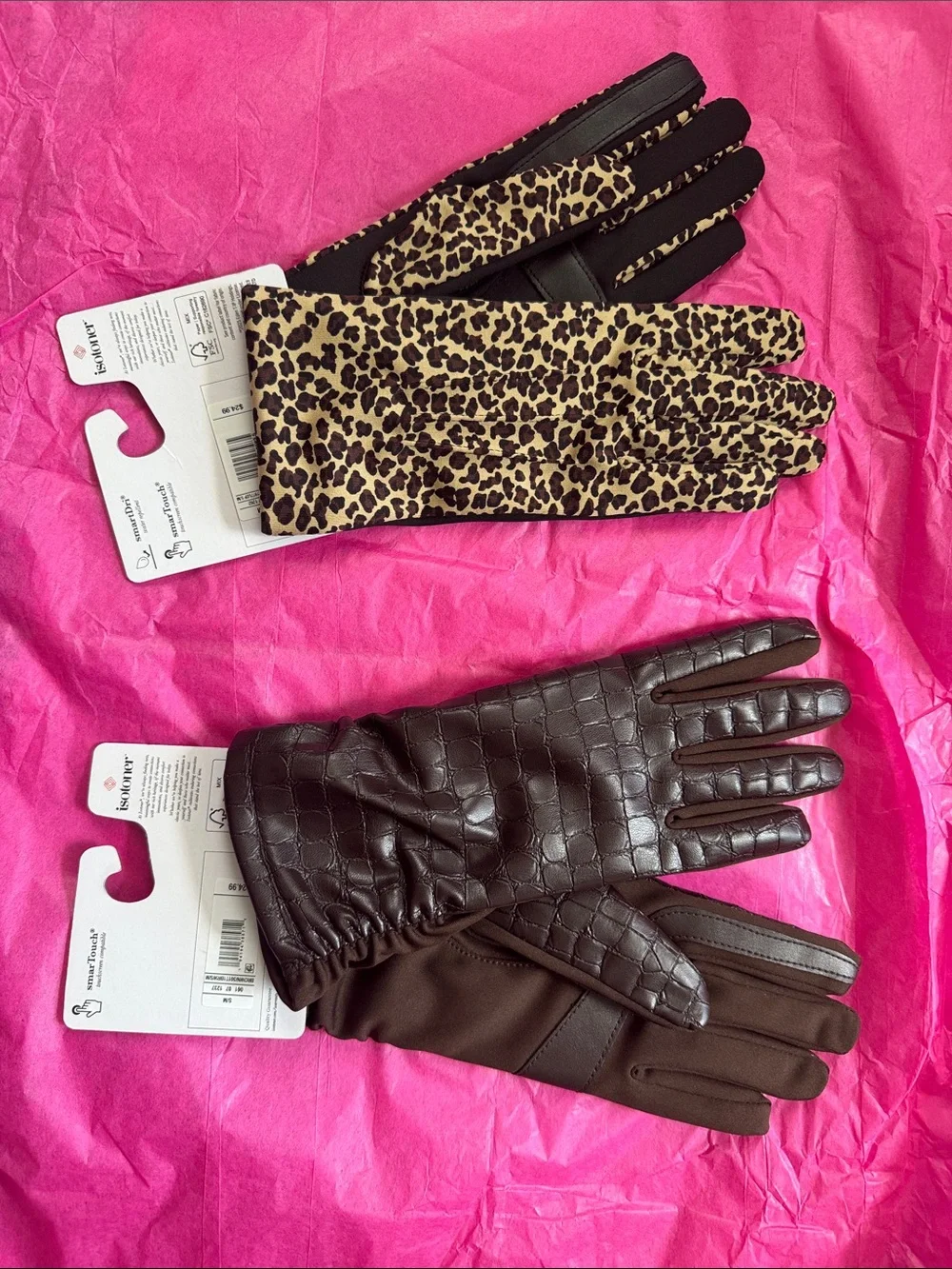 isotoner Leopard Print and Brown Tech Gloves - Leopard & Brown - Picture 2 of 9